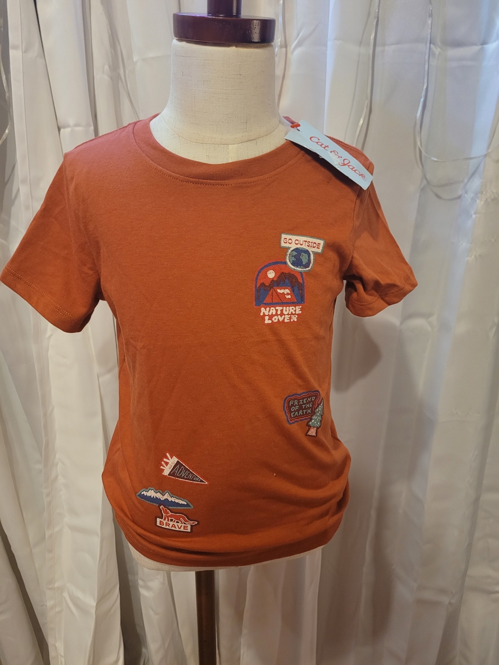 Cat & Jack Rust Orange 'Nature Lover' Short Sleeve Tee